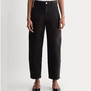 Everlane The Utility Barrel High Rise Black Pant Organic Cotton Size 16 R